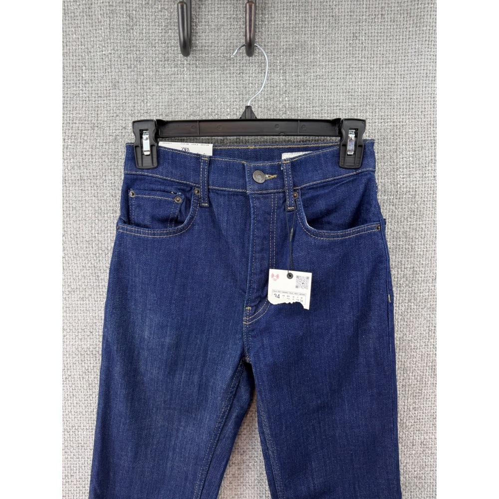 Zara‎ Dark Wash Jeans Women's Size 2 Slim Fit High Rise Cropped Boot Cut Pockets